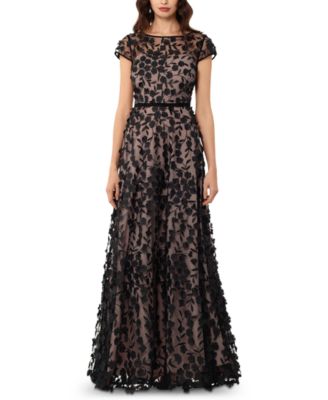 XSCAPE 3D Embroidered Floral Gown ...